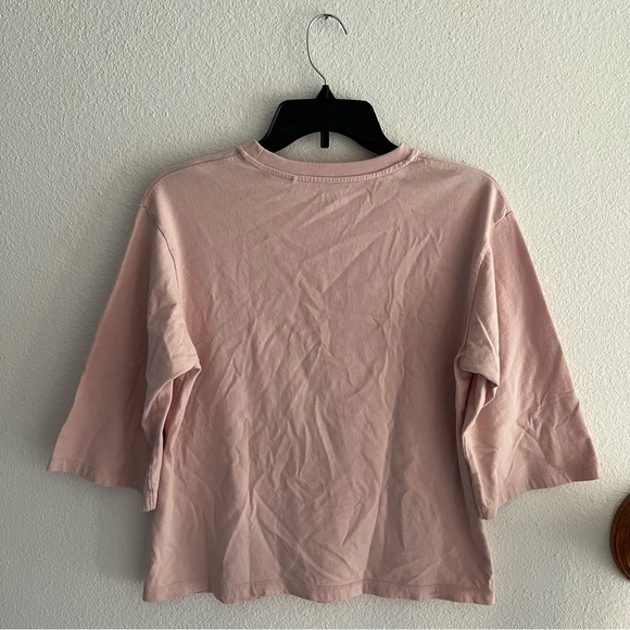 Disney x Uniqlo Pink Womens Minnie Mouse Velvet Embroidered T-Shirt Sz S Kidcore - Picture 5 of 8